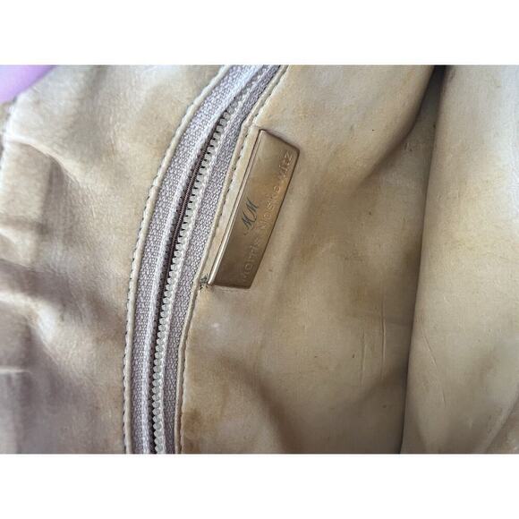 Vintage Morris Moskowitz Cloth Leather Purse MM gold Hardware Shoulder Bag - Picture 7 of 8